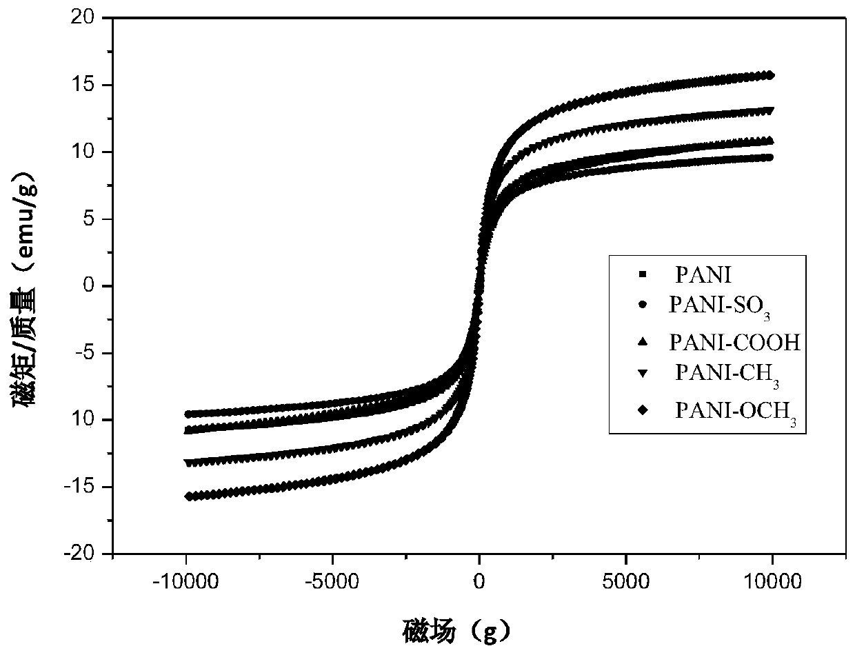 Method for one-step synthesis of aniline-aniline derivative copolymer-coated magnetic nanoparticles