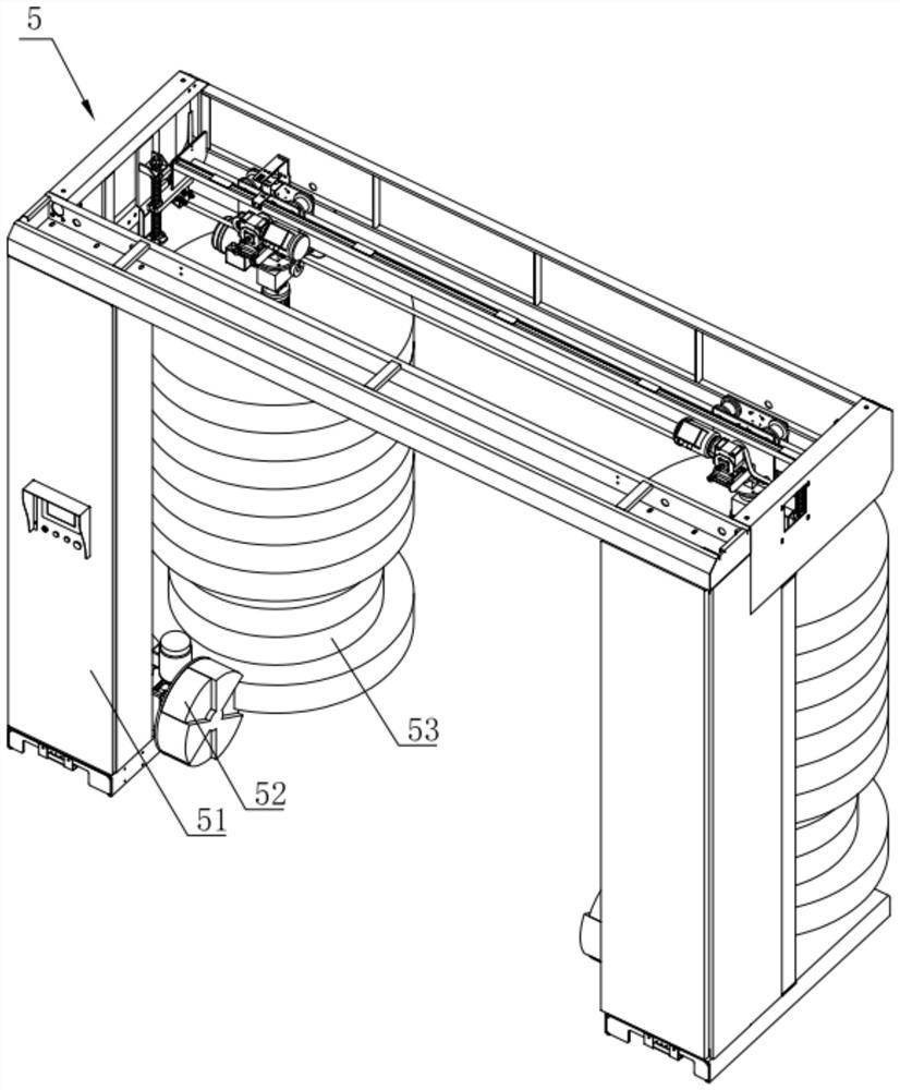 Length compact type automatic car washing device and car washing mode thereof