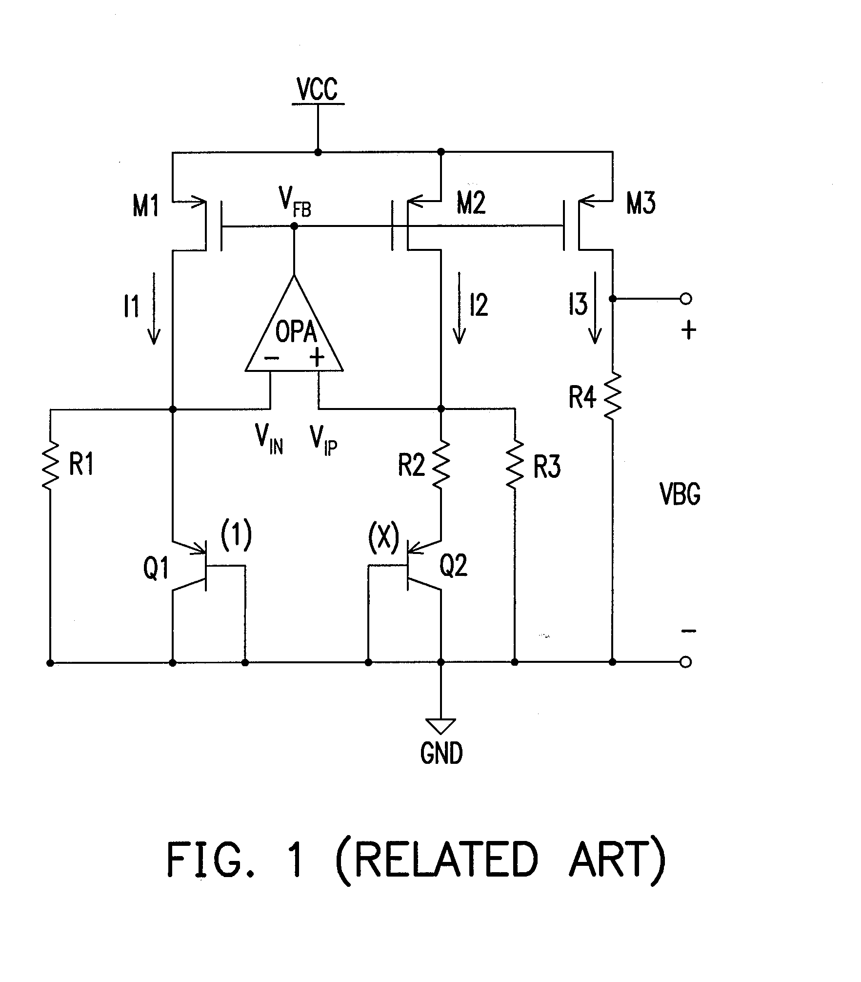 Bandgap circuit having a zero temperature coefficient