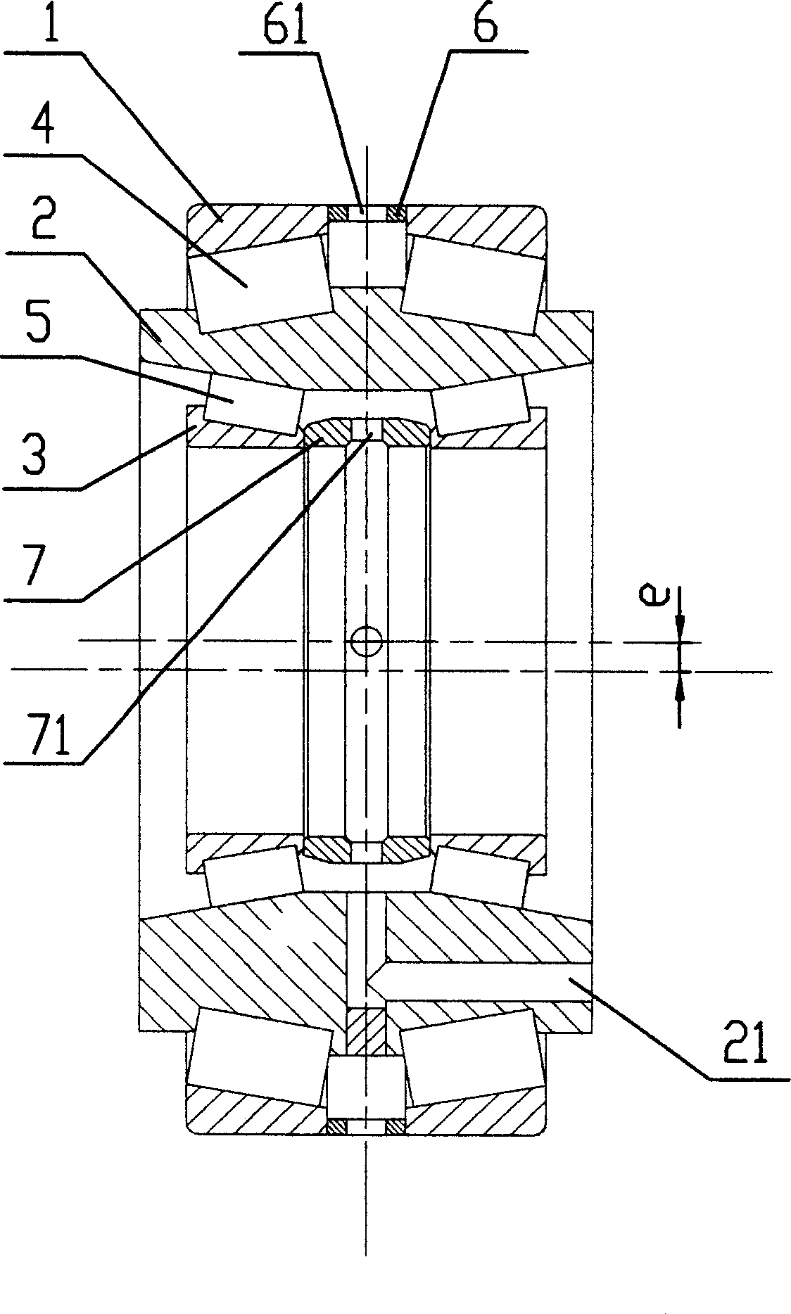 Combined bearing for offset press