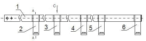 Method for preparing integral type multi-branch structure copper-bus busbar and busbar