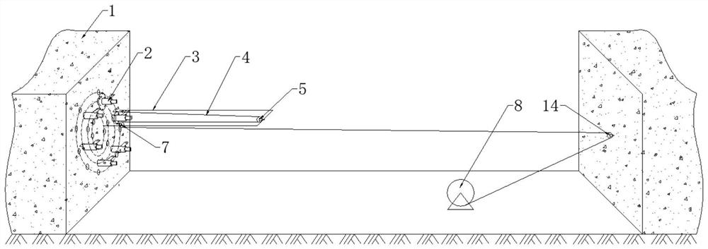 Horizontal frozen pipe drawing device