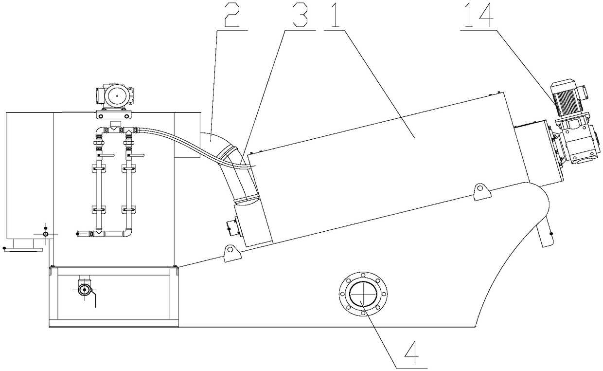 Stacked spiral sludge dewatering machine