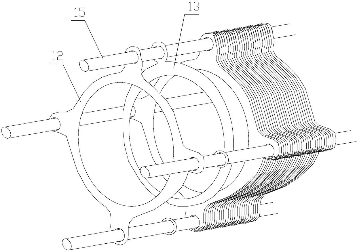 Stacked spiral sludge dewatering machine