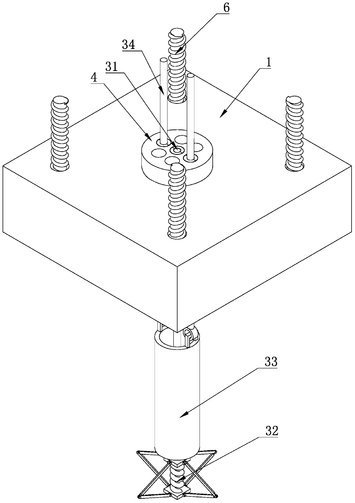 Single-anchor cable-slab foundation and construction method for transmission tower