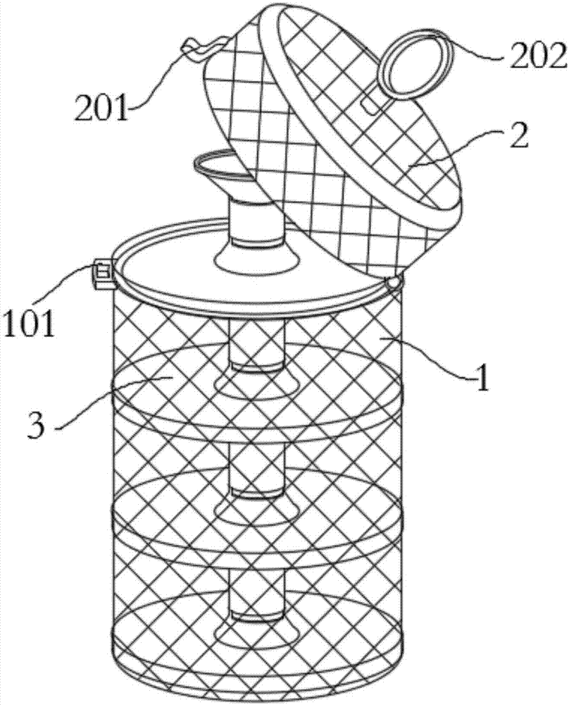 Abalone breeding cage and fixing frame for installing abalone breeding cage