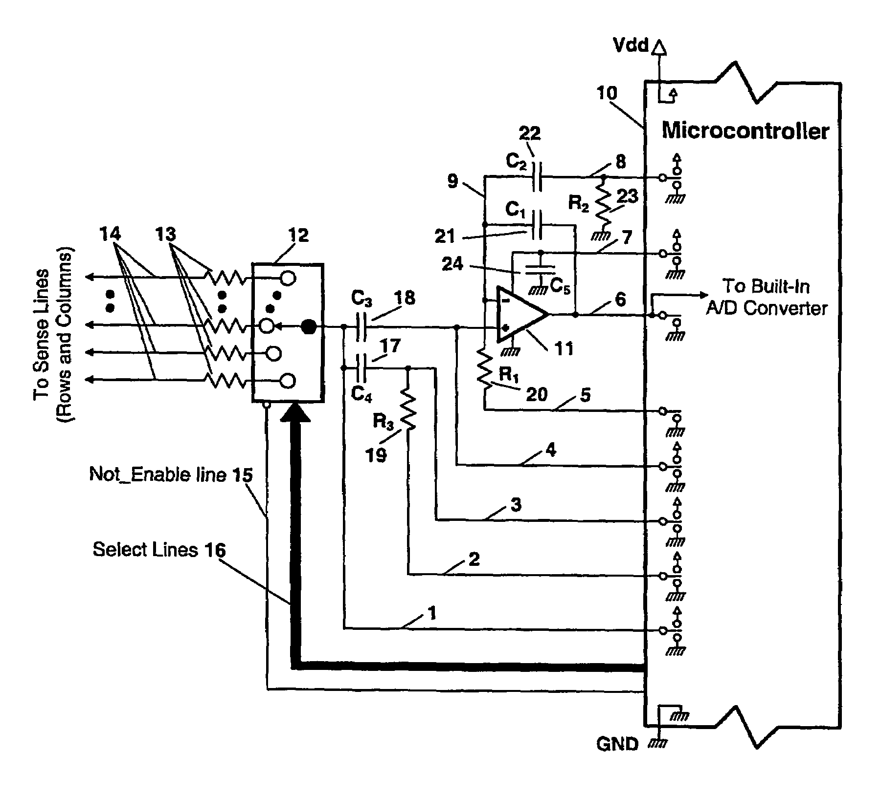 Data acquisition from capacitive touch pad