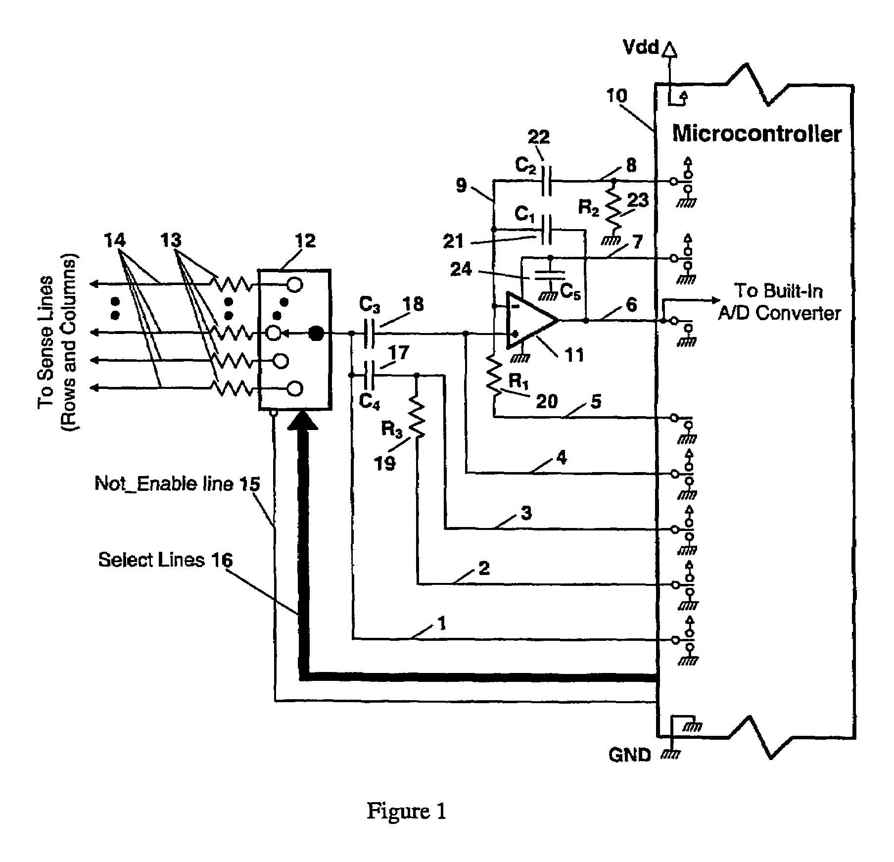 Data acquisition from capacitive touch pad