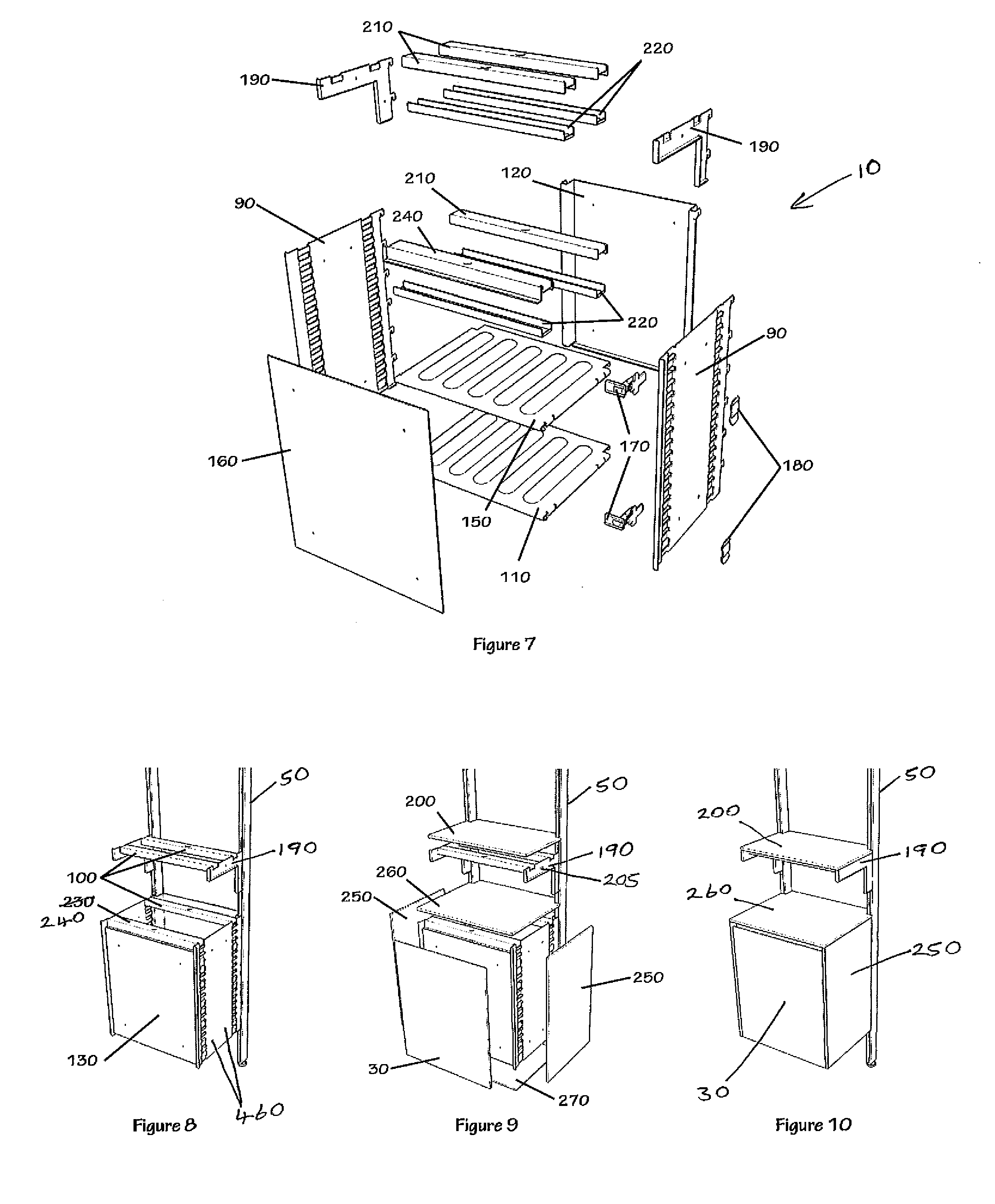 Storage furniture system and methods for assembling the storage furniture system