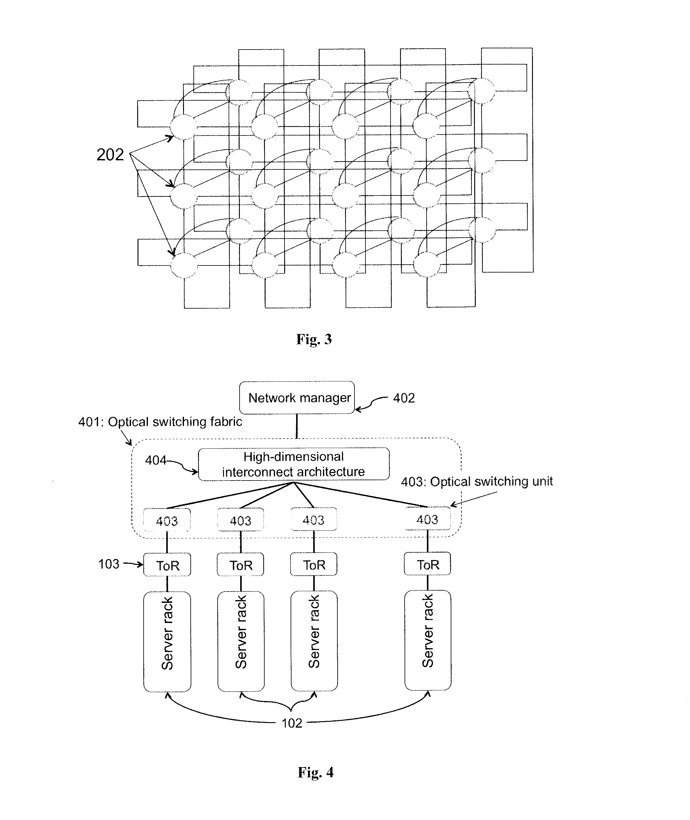 Method and apparatus for implementing a multi-dimensional optical circuit switching fabric