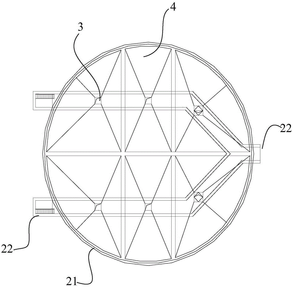 Multi-point multi-gallery energy-saving environmental-protection storage device and discharging method thereof