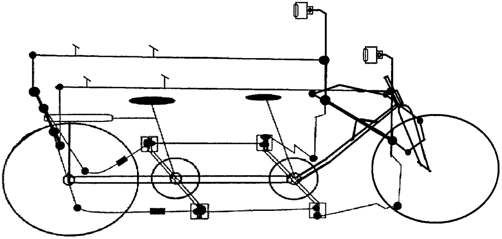 A rickshaw driven by hands and feet