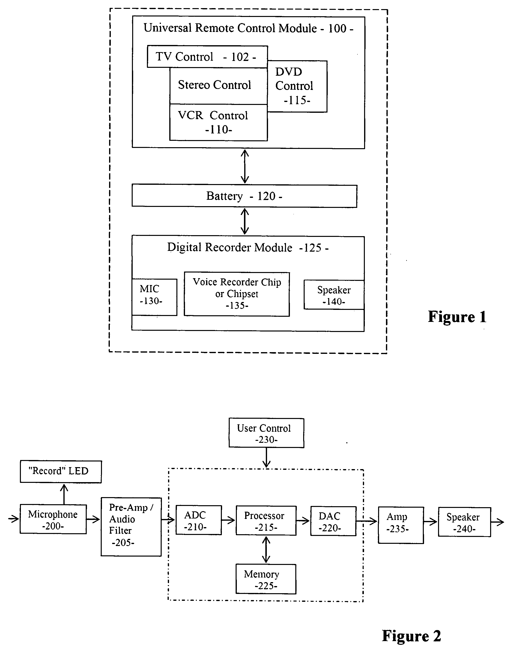 Universal remote controller with voice and digital memory