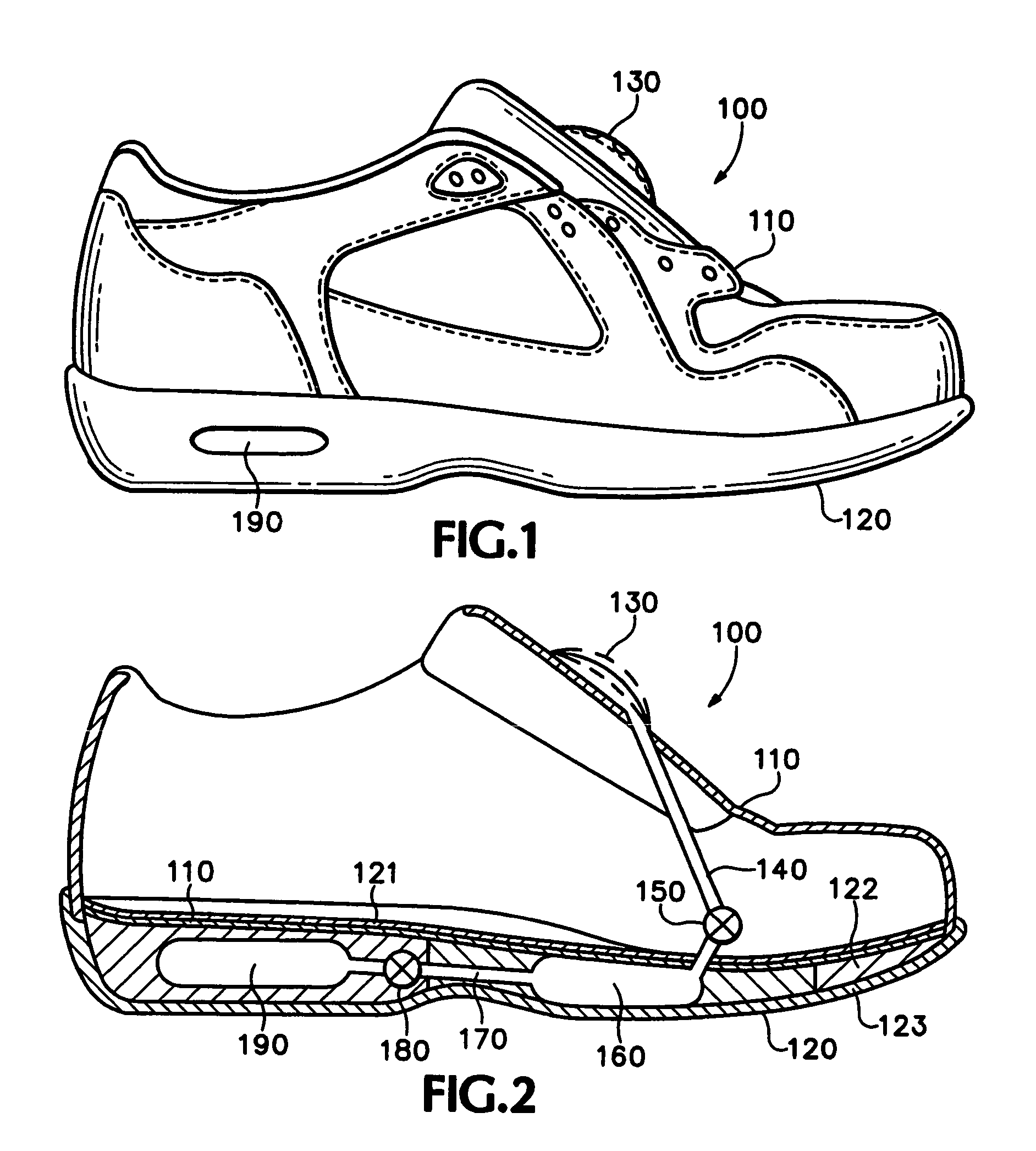 Footwear with bladder filter