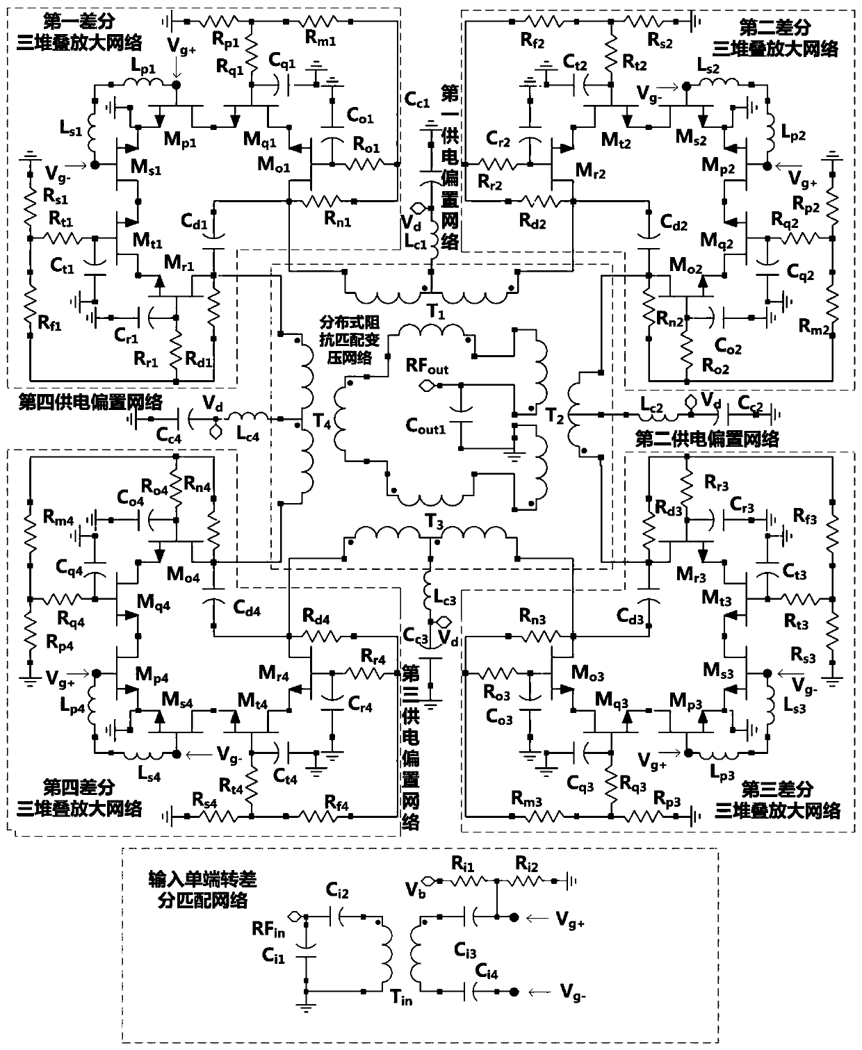 High-power distributed active variable-voltage synthesis power amplifier