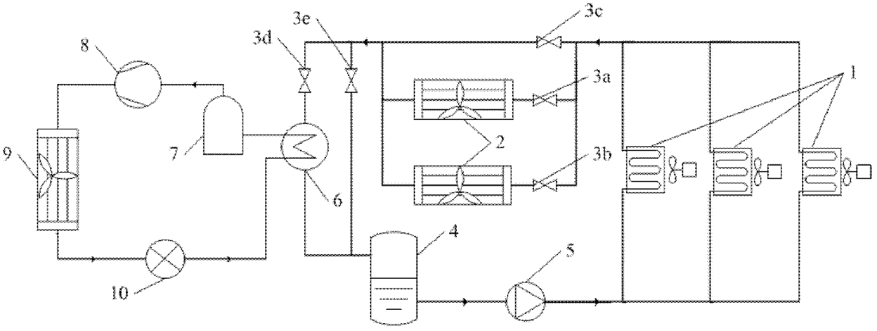 Liquid pump driving heat pipe device for cascade mechanical refrigerating and operation method