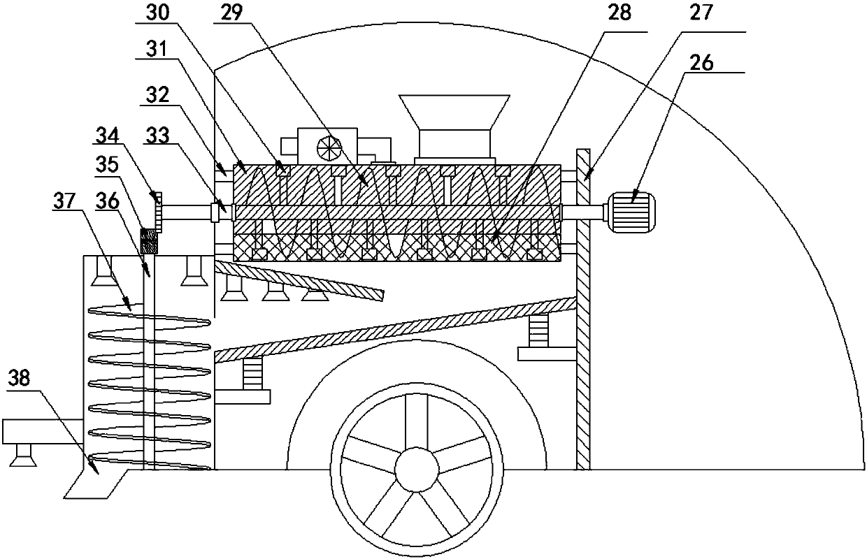 Environment-friendly remediation vehicle with soil turning function for municipal garden soil