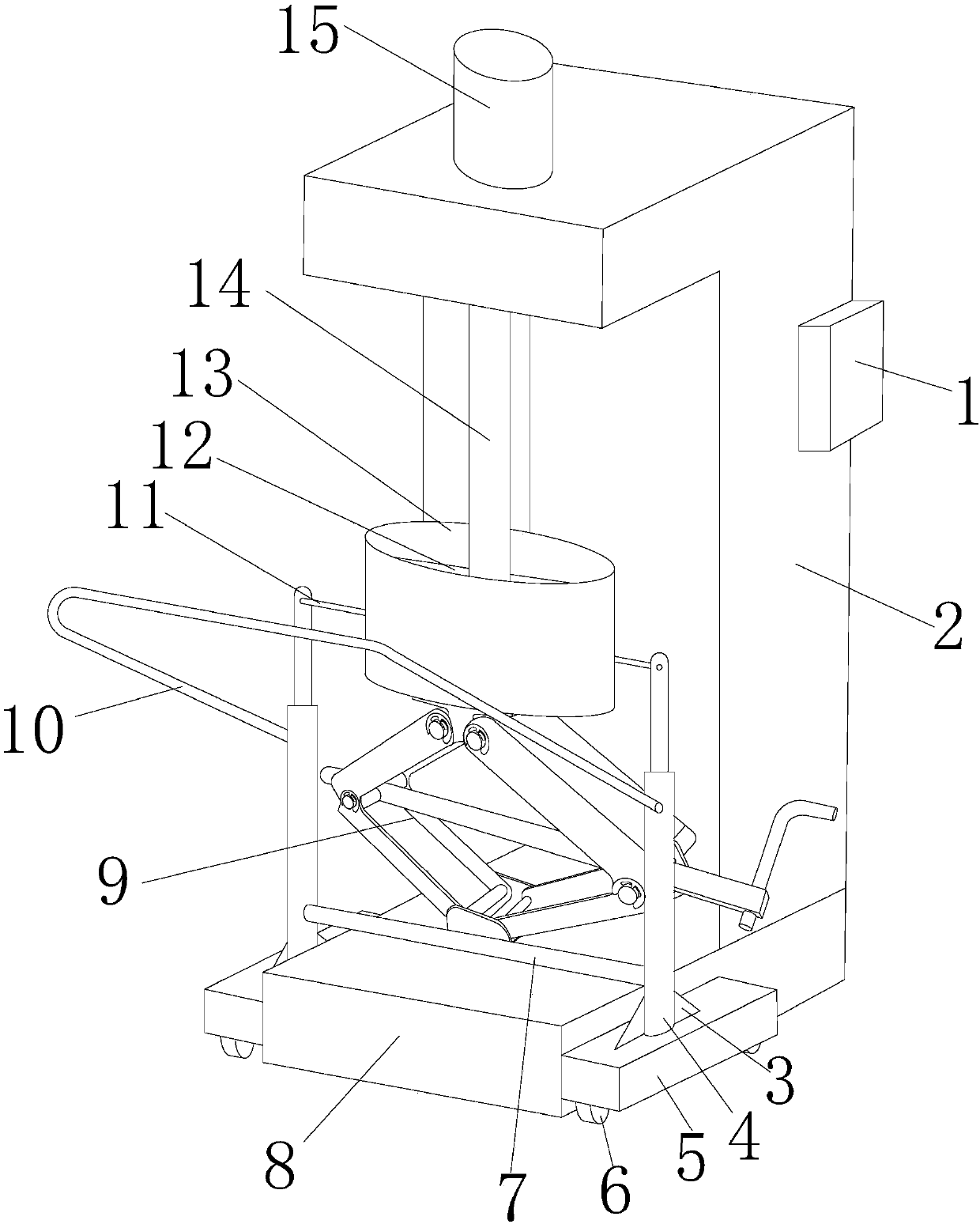 Rapid stirring device for dental cast raw material for medical stomatology department