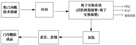 A kind of refining process of caprolactam