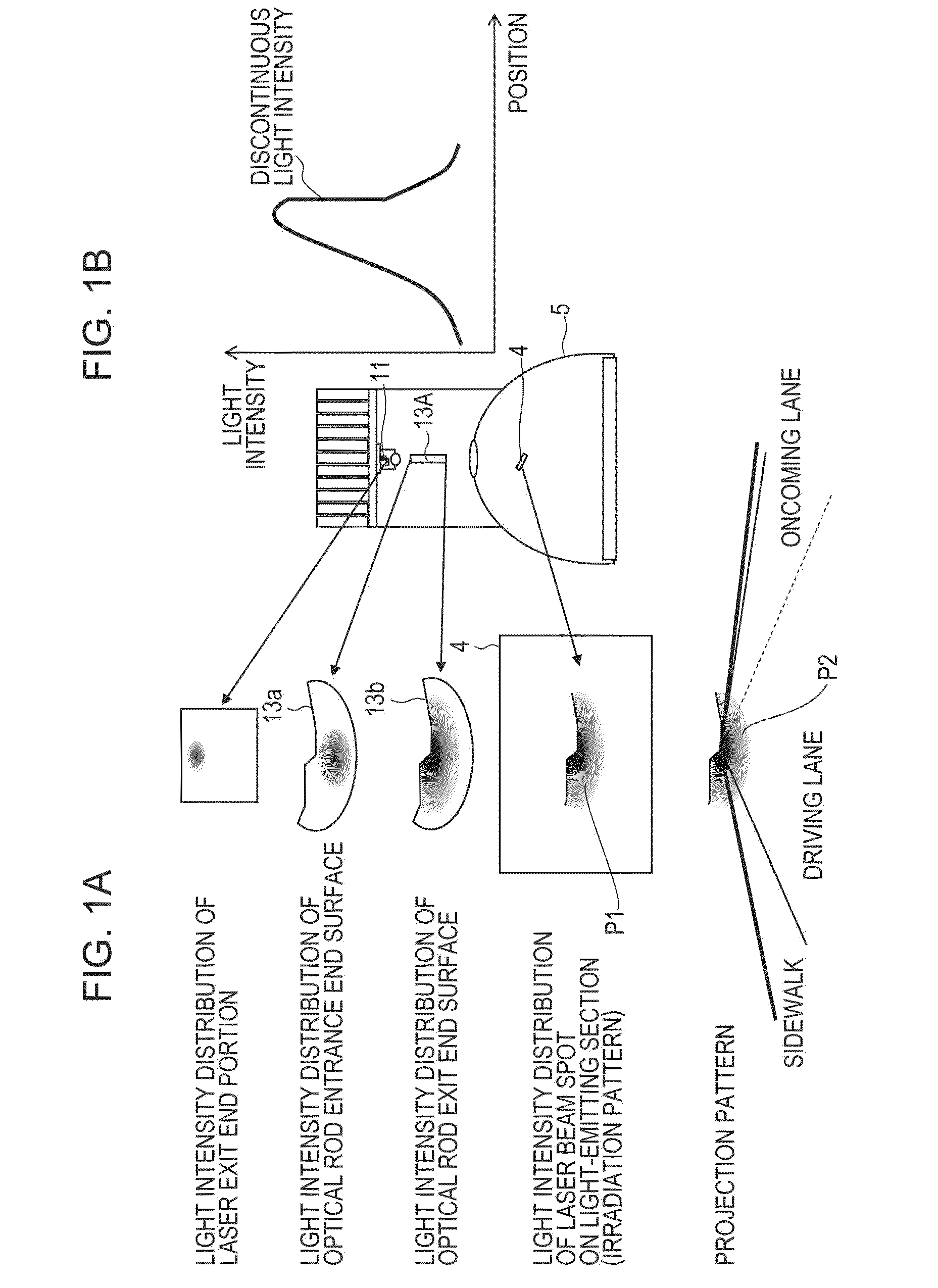 Light-emitting device, vehicle headlamp and illumination apparatus