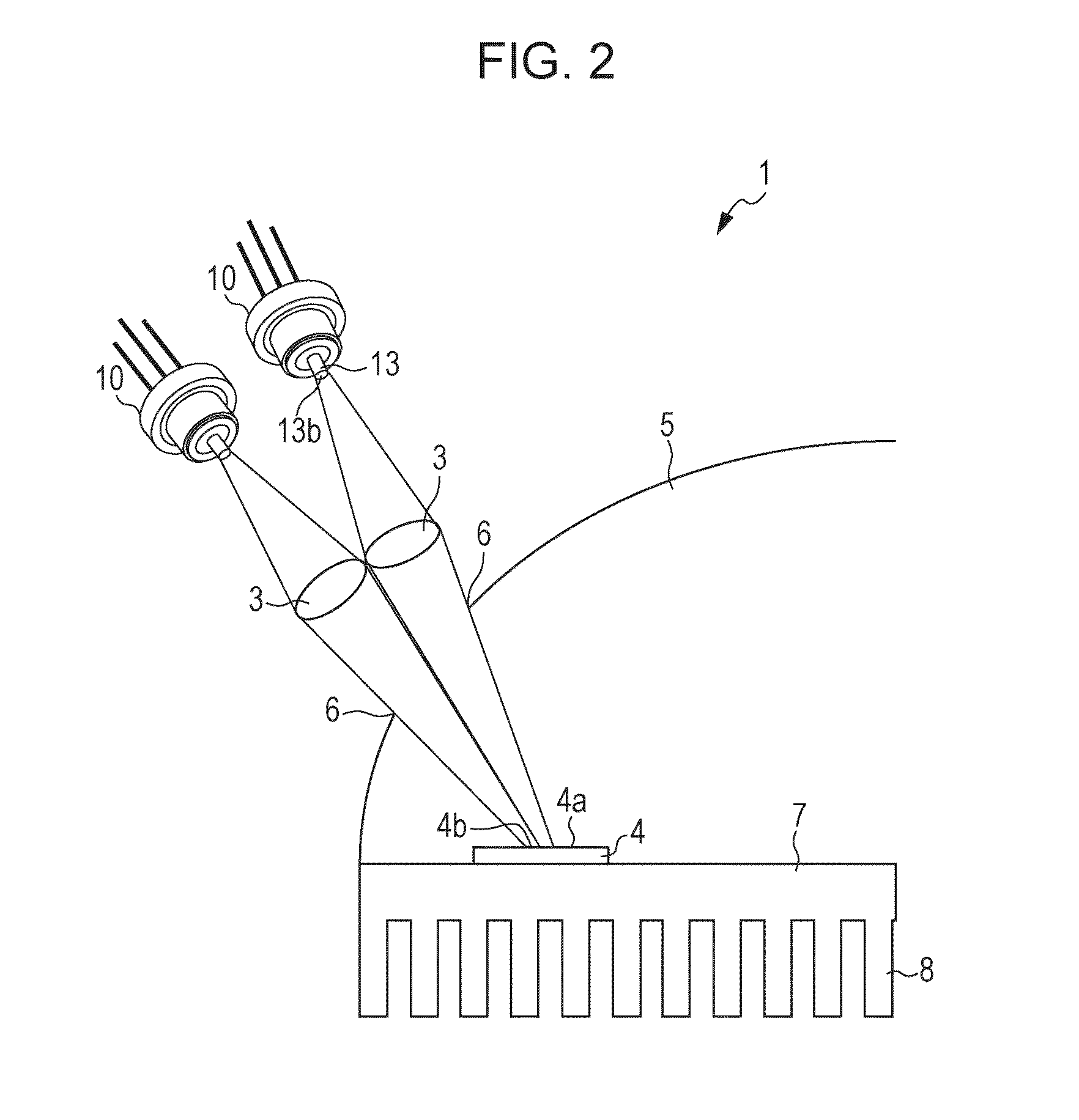 Light-emitting device, vehicle headlamp and illumination apparatus