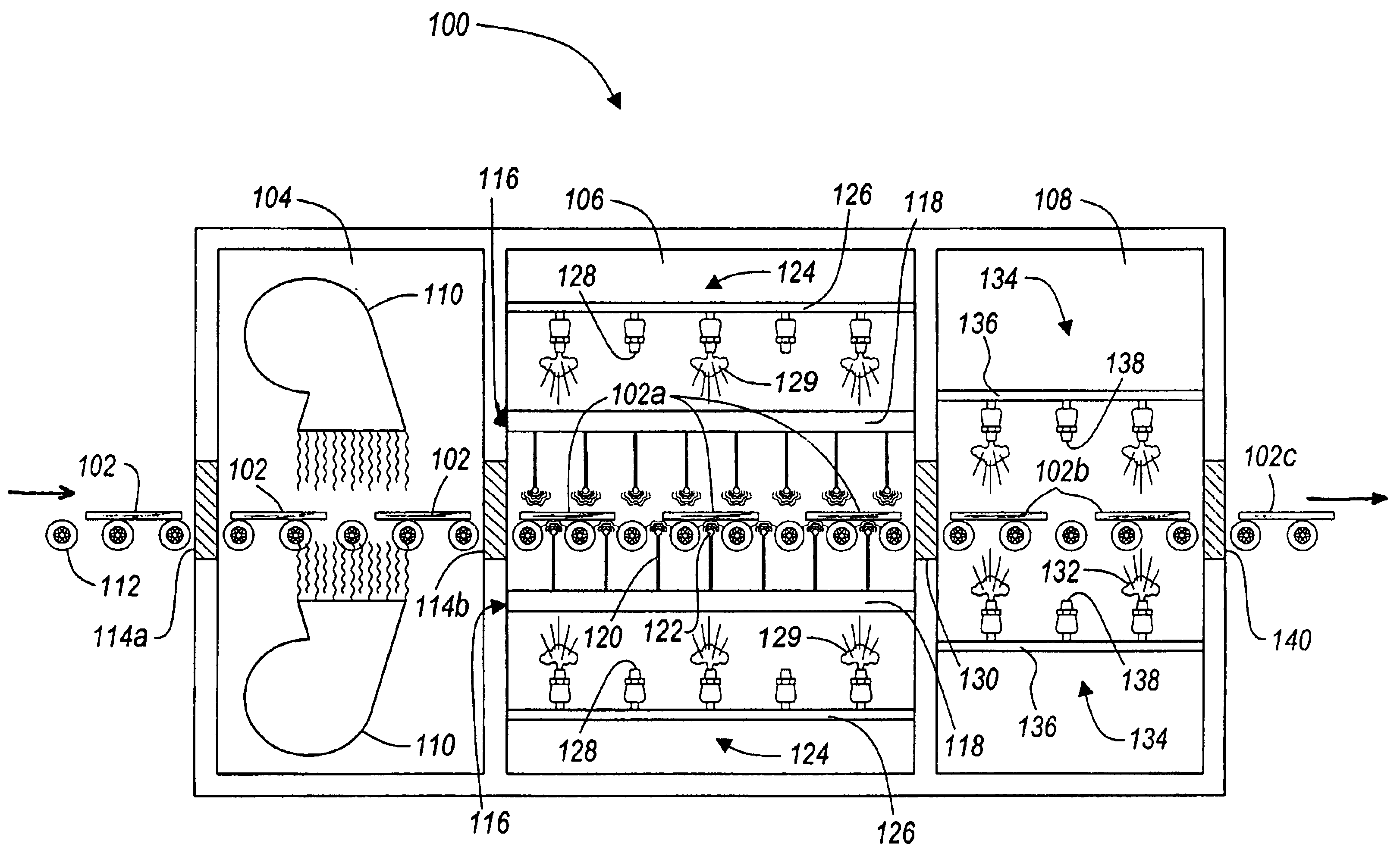 Method for simultaneously heating and cooling glass to produce tempered glass