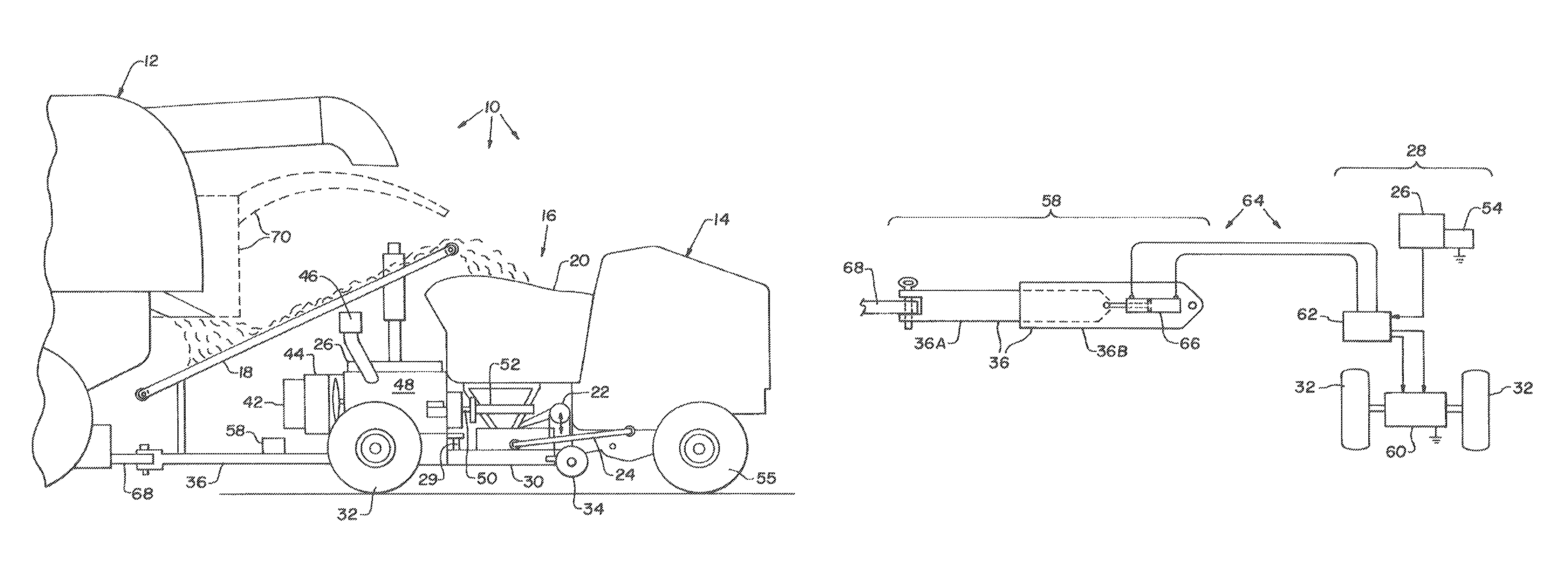 Tugger and accumulator for use with an agricultural biomass harvester