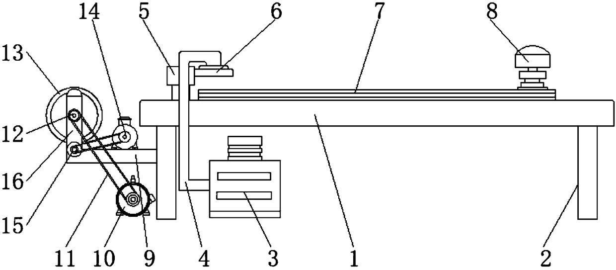 Cutting table with rewinding function