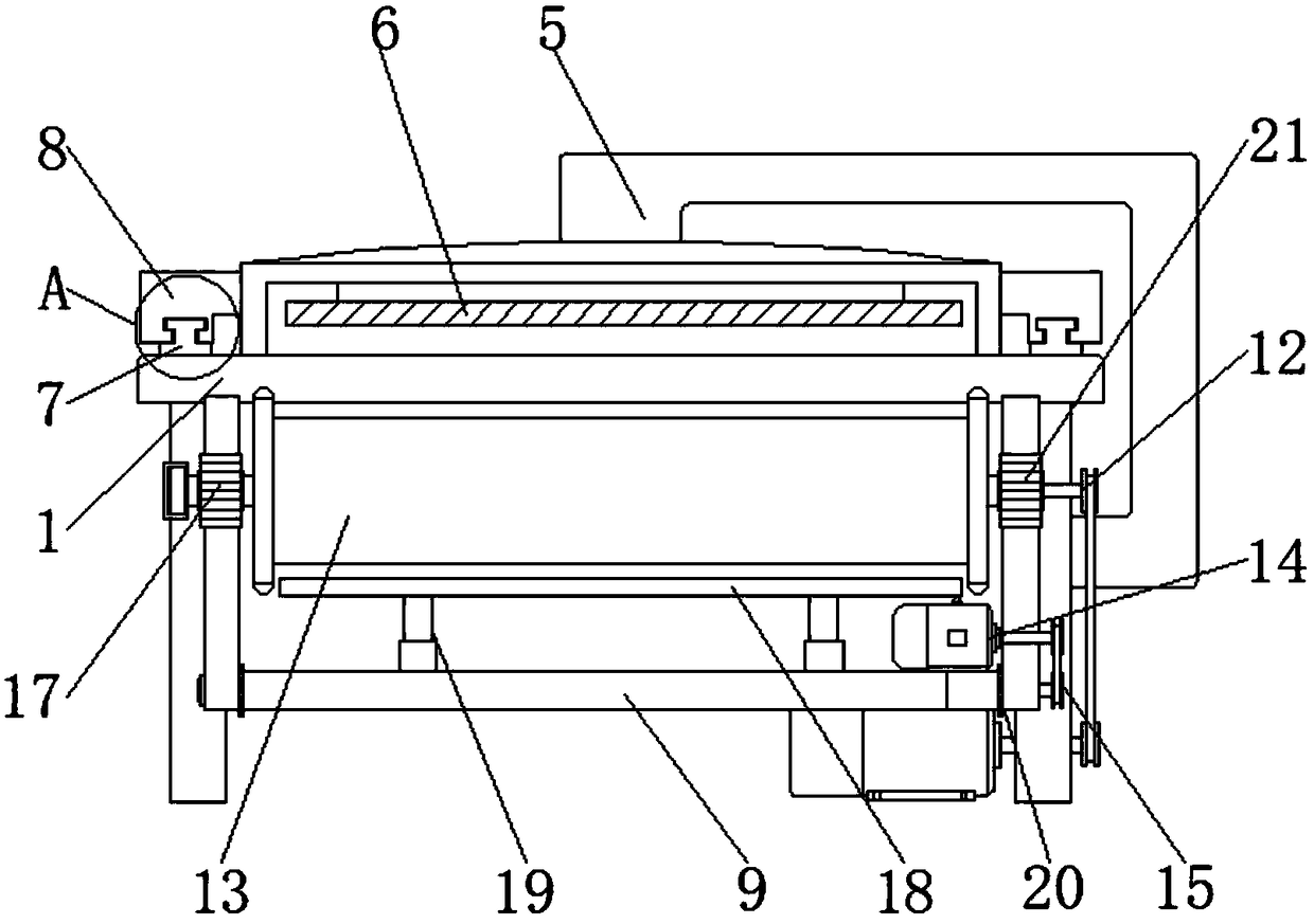 Cutting table with rewinding function