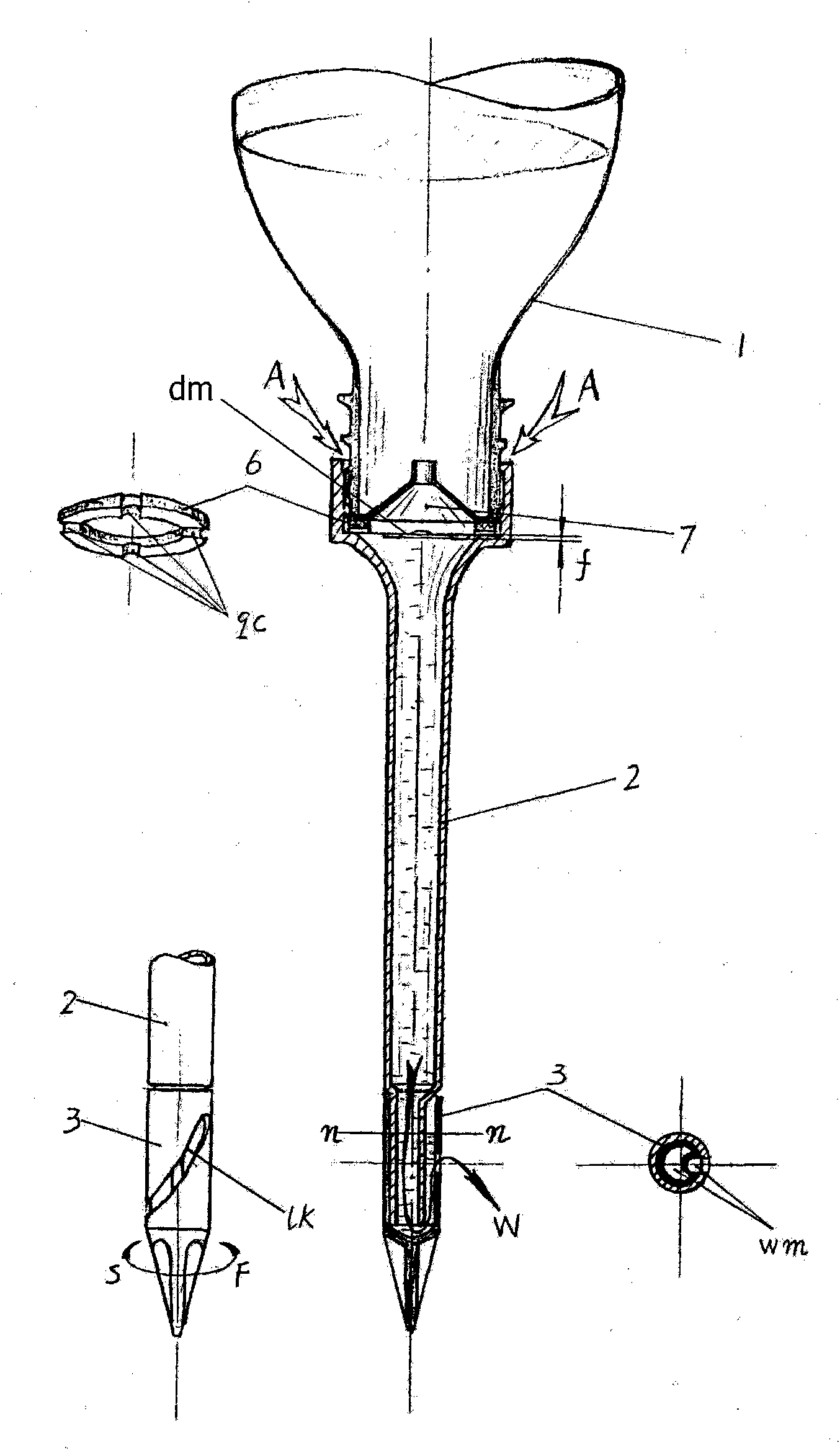 Non-clogging bottle type root drip irrigation device with adjustable speed