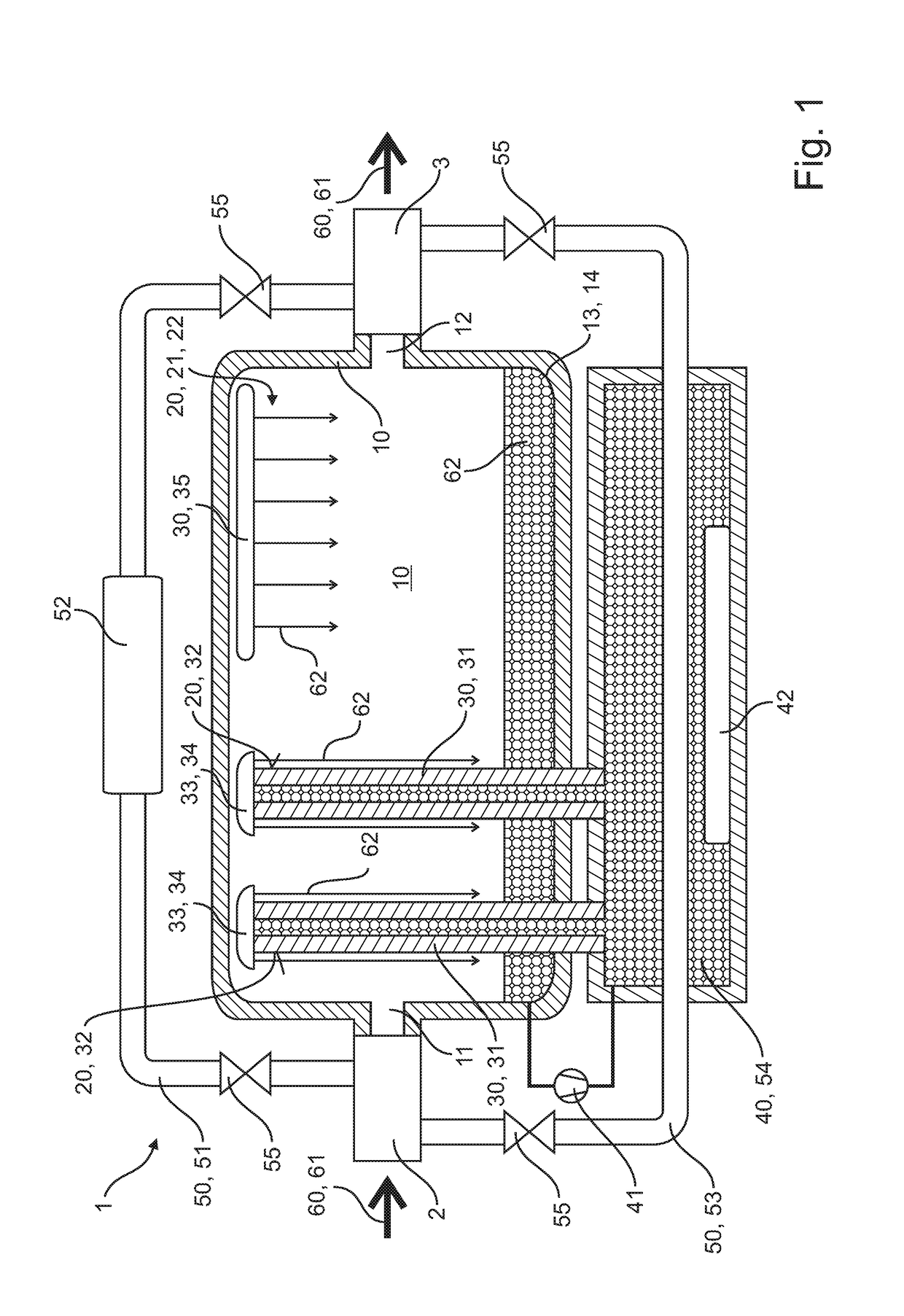 Conditioning module for regulating the temperature of and humidifying a flowing gas