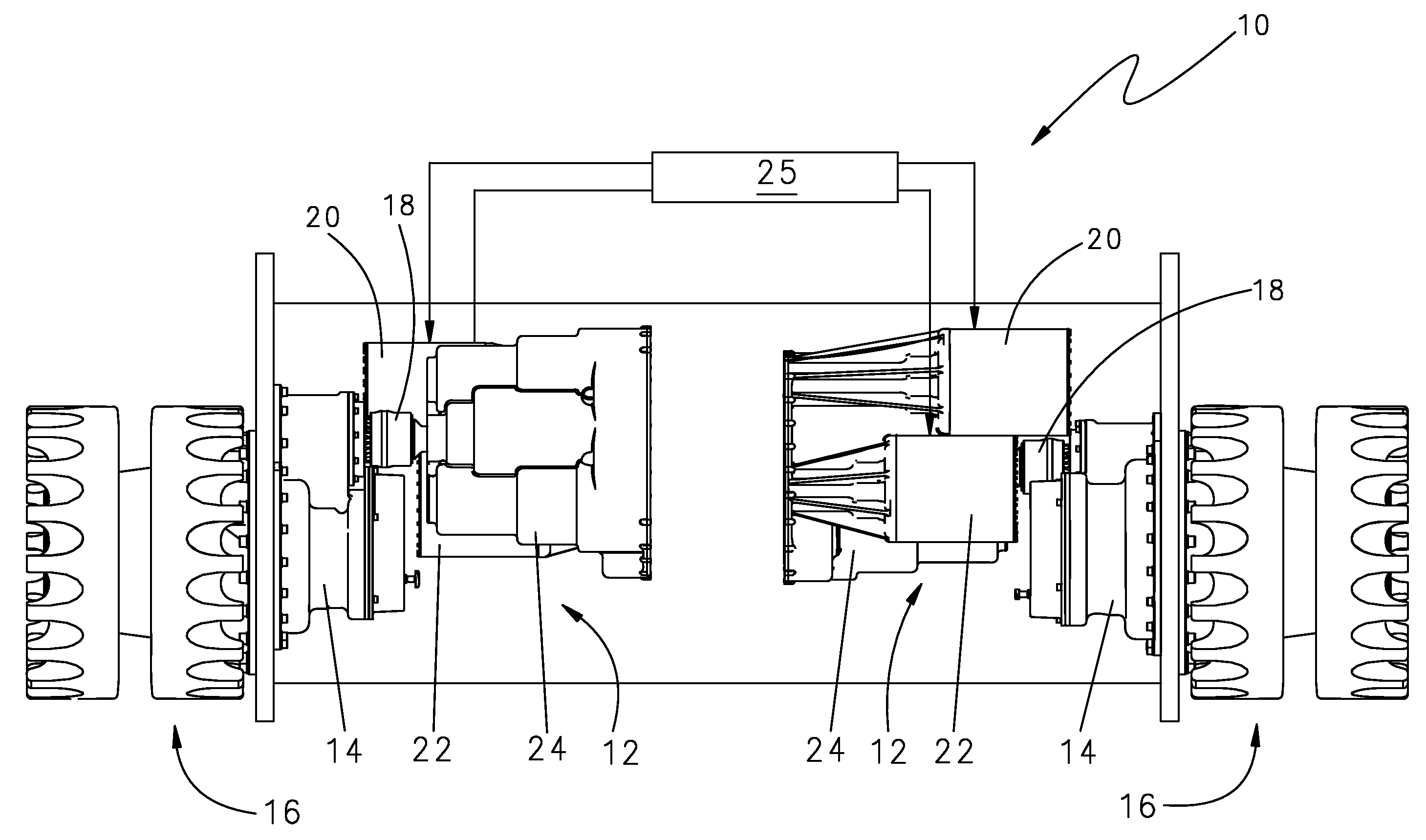 Electrically driven parallel shaft transmission that maintains delivered power while shifting