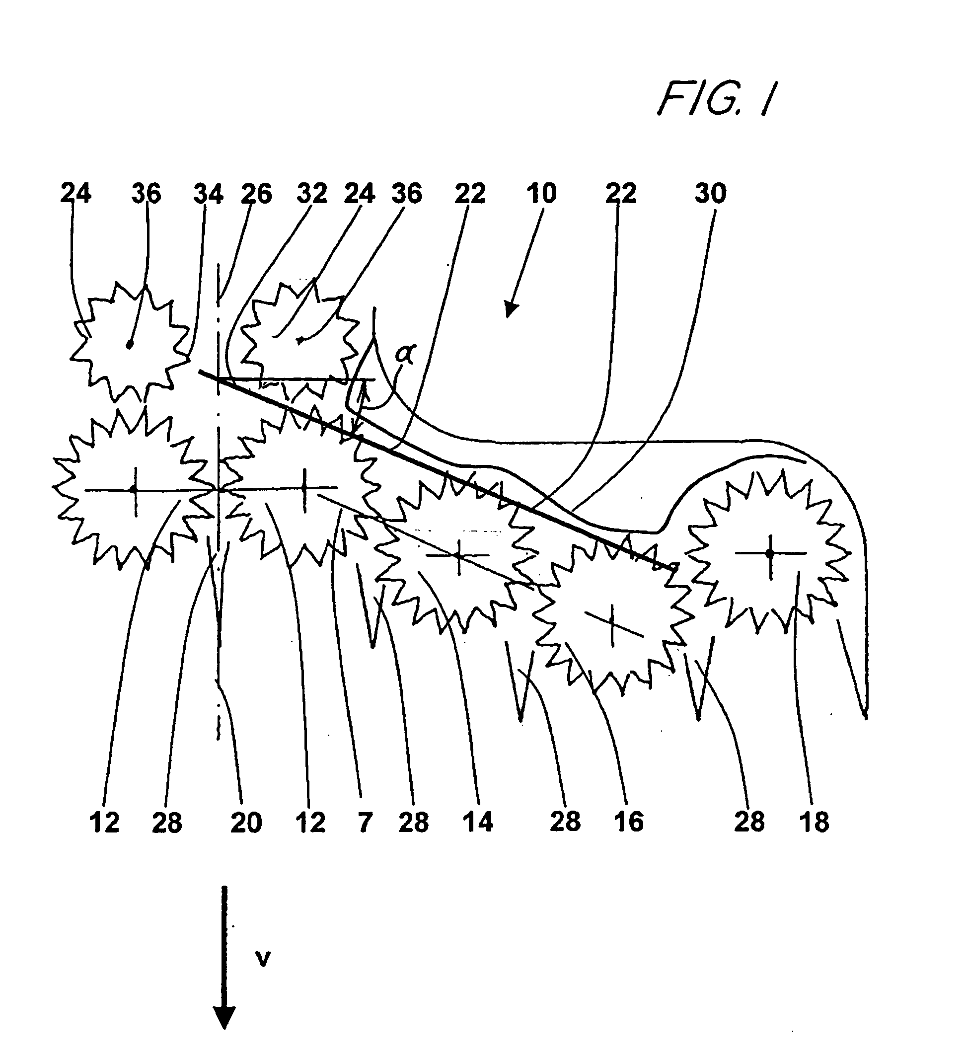 Header having an angled transverse feeding channel