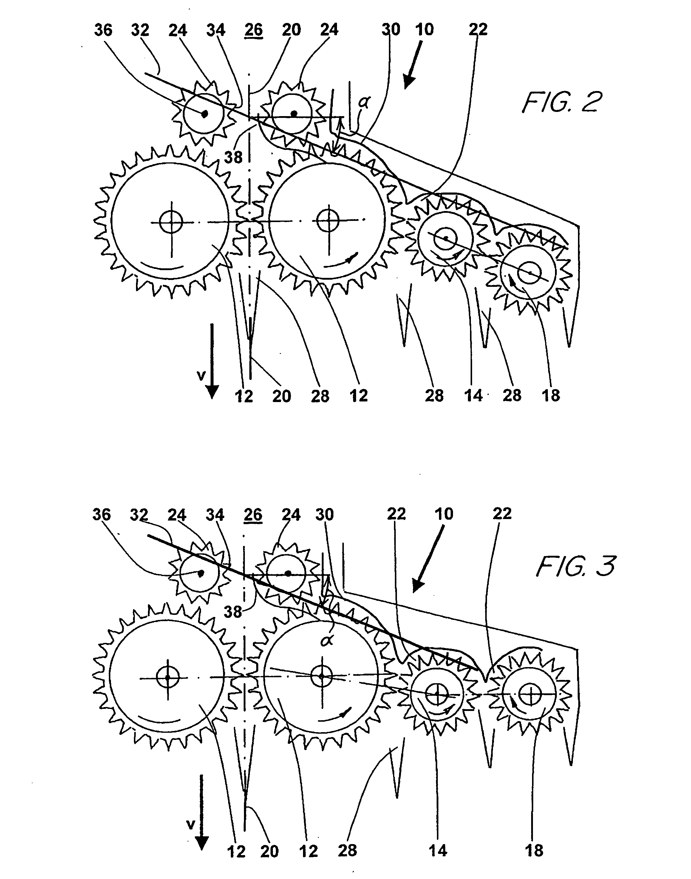 Header having an angled transverse feeding channel