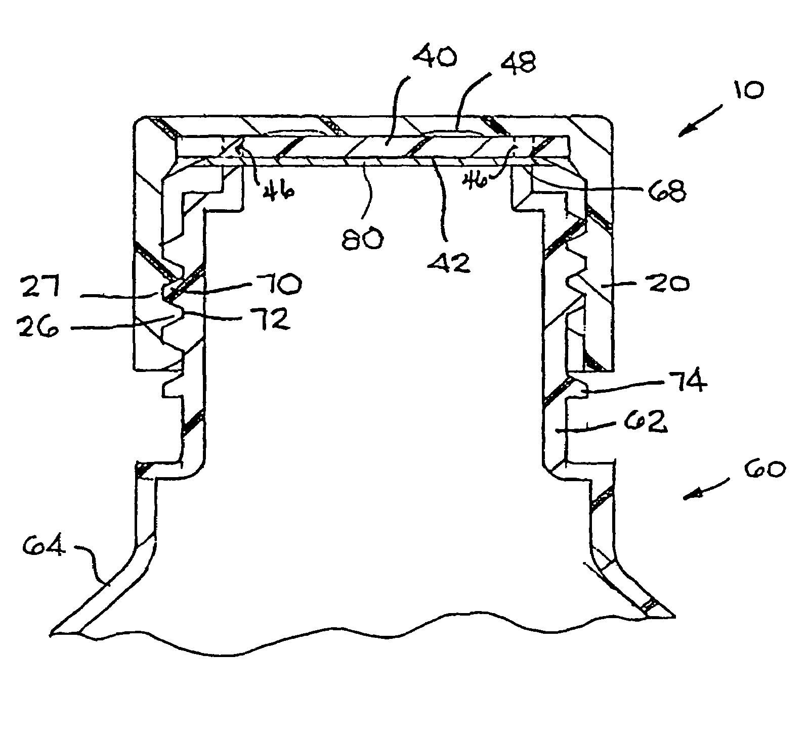 Closure for a retort processed container having a peelable seal