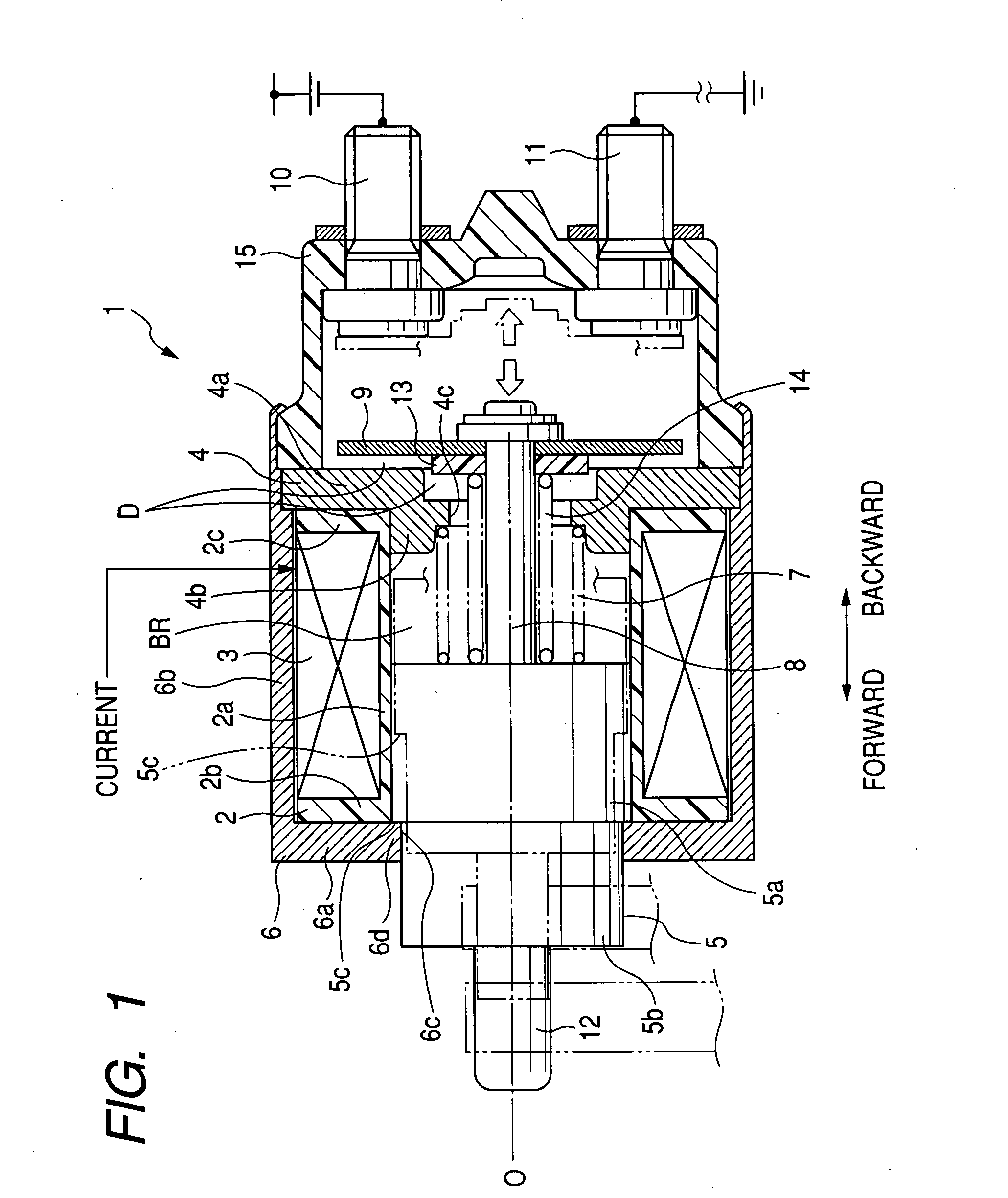 Magnet switch with mechanism for preventing impact force imposed thereon