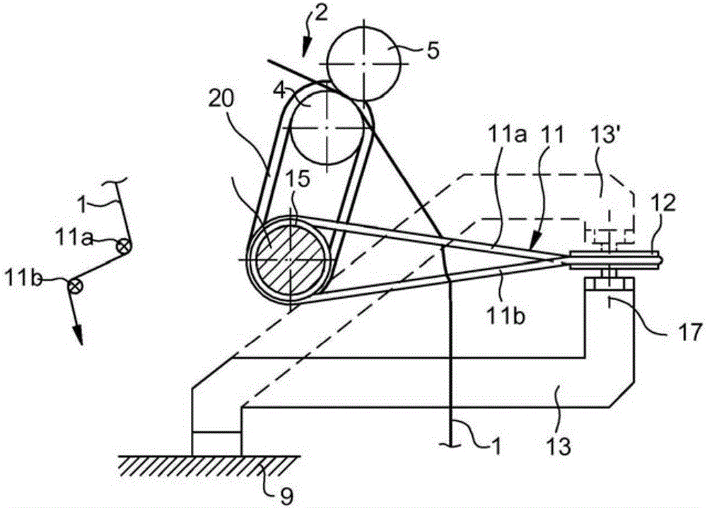 Spinning machine having a false twist device