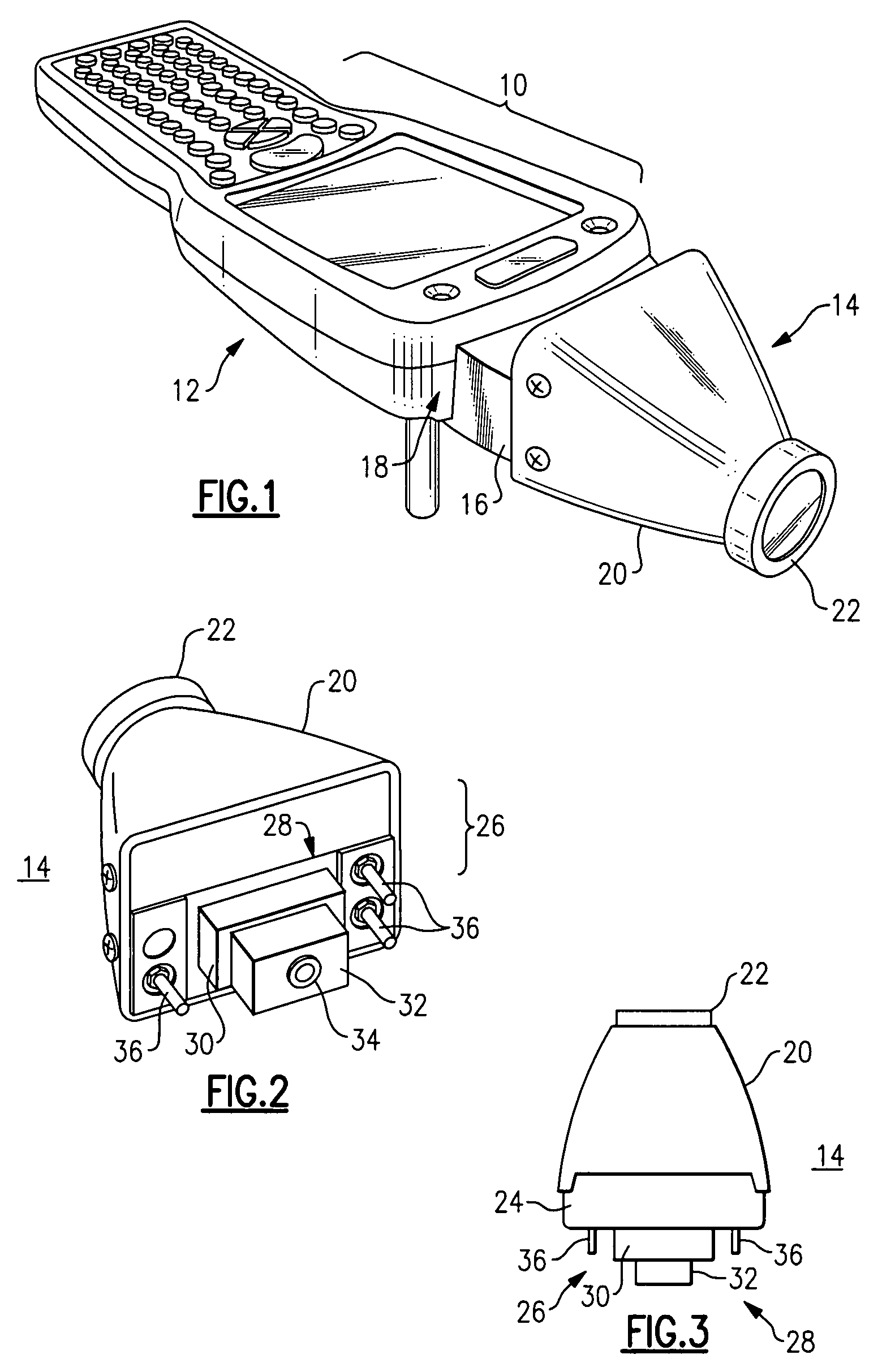 Optical symbol scanner and illuminator with powered socket