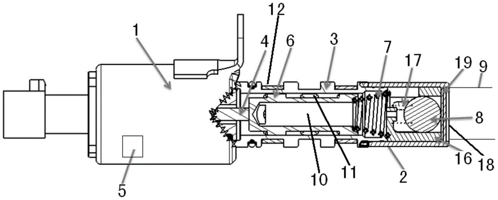 A solenoid valve structure of a camshaft timing angle adjustment device