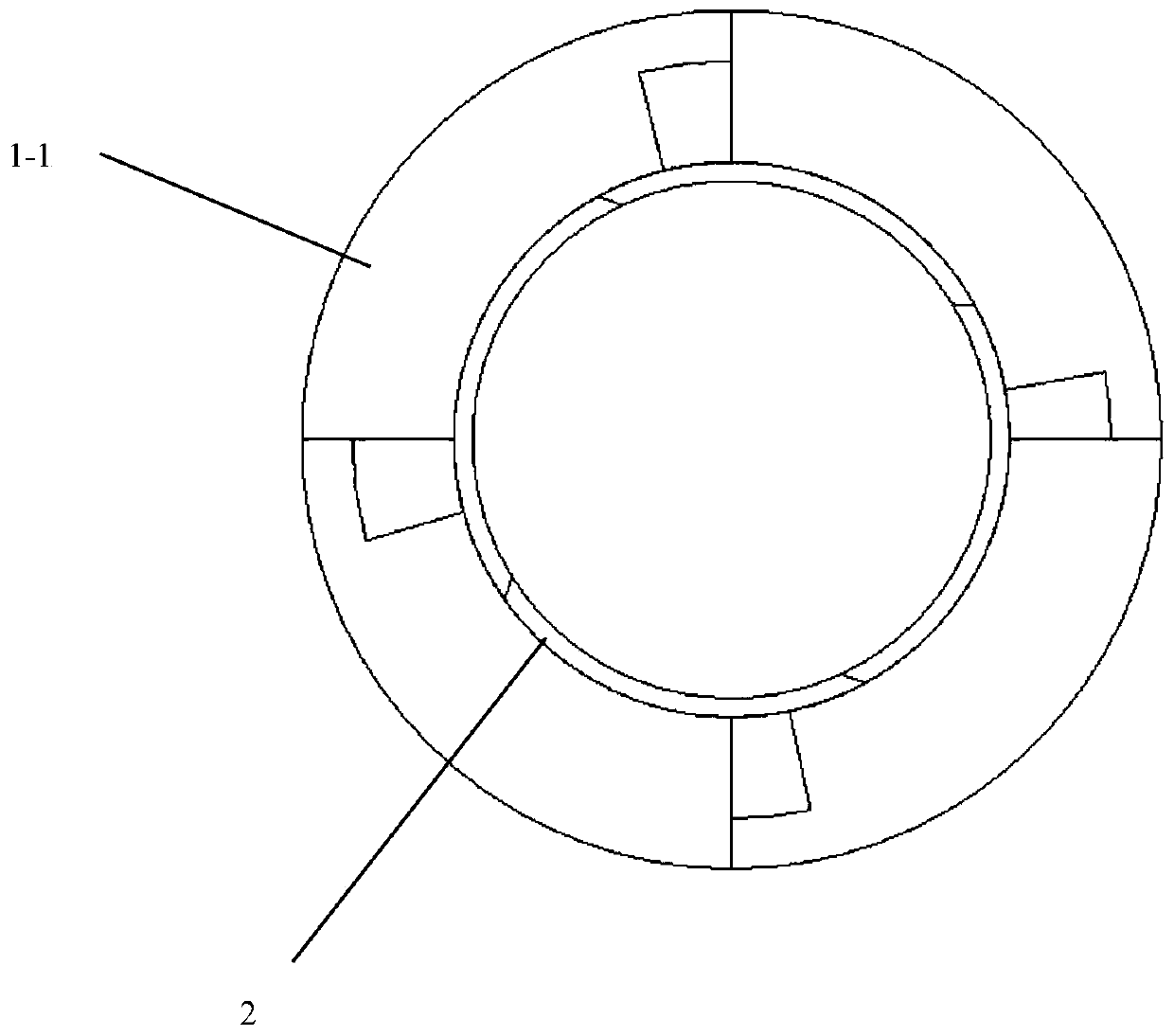 Reinforcing device for tenon-mortise structures of cylindrical template and use method thereof