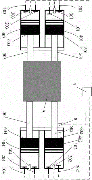 Four-stroke free piston internal combustion engine