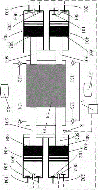 Four-stroke free piston internal combustion engine