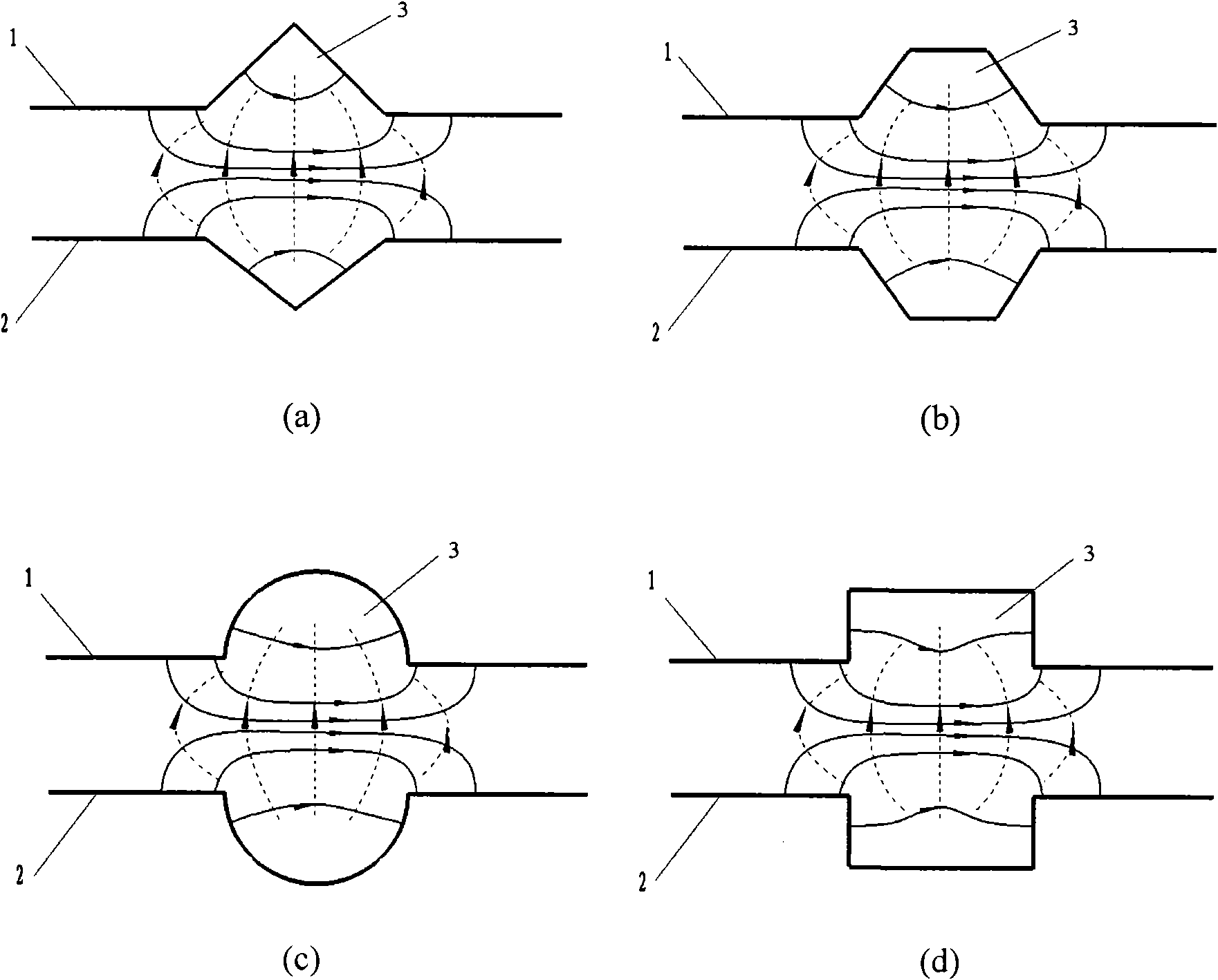 Curved channel waveguide slow-wave line