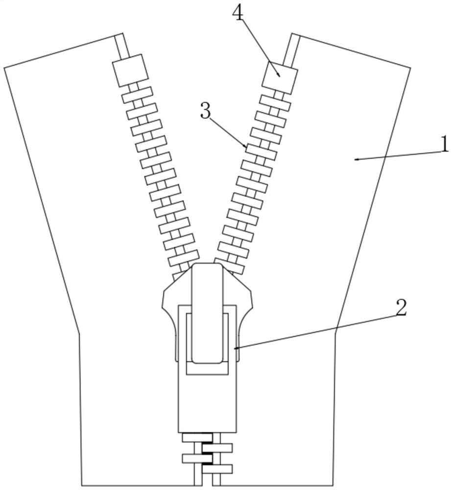 A self-contained waterproof zipper