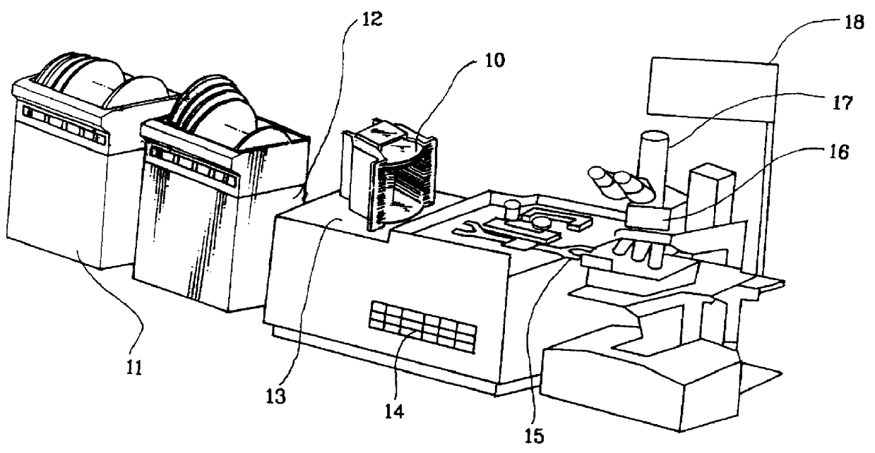 Semiconductor wafer testing apparatus with a combined wafer alignment/wafer recognition station