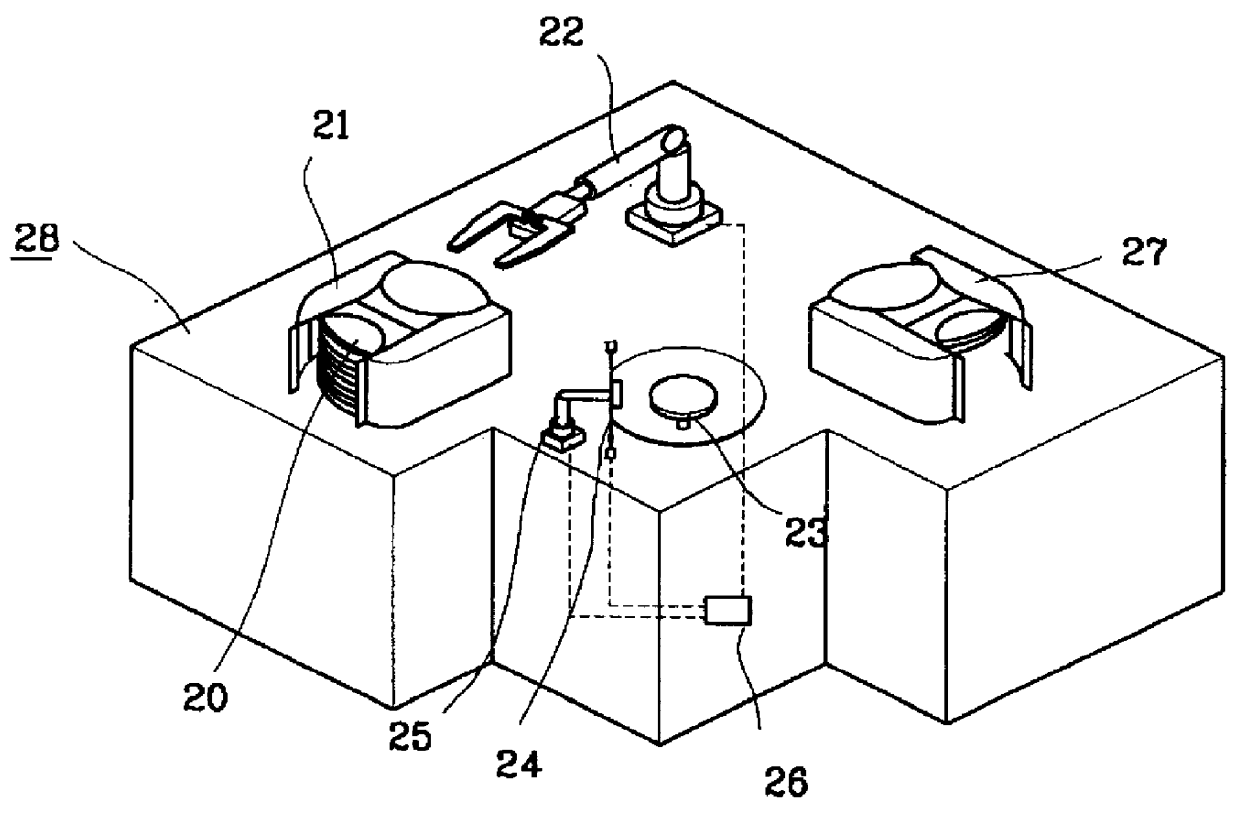 Semiconductor wafer testing apparatus with a combined wafer alignment/wafer recognition station