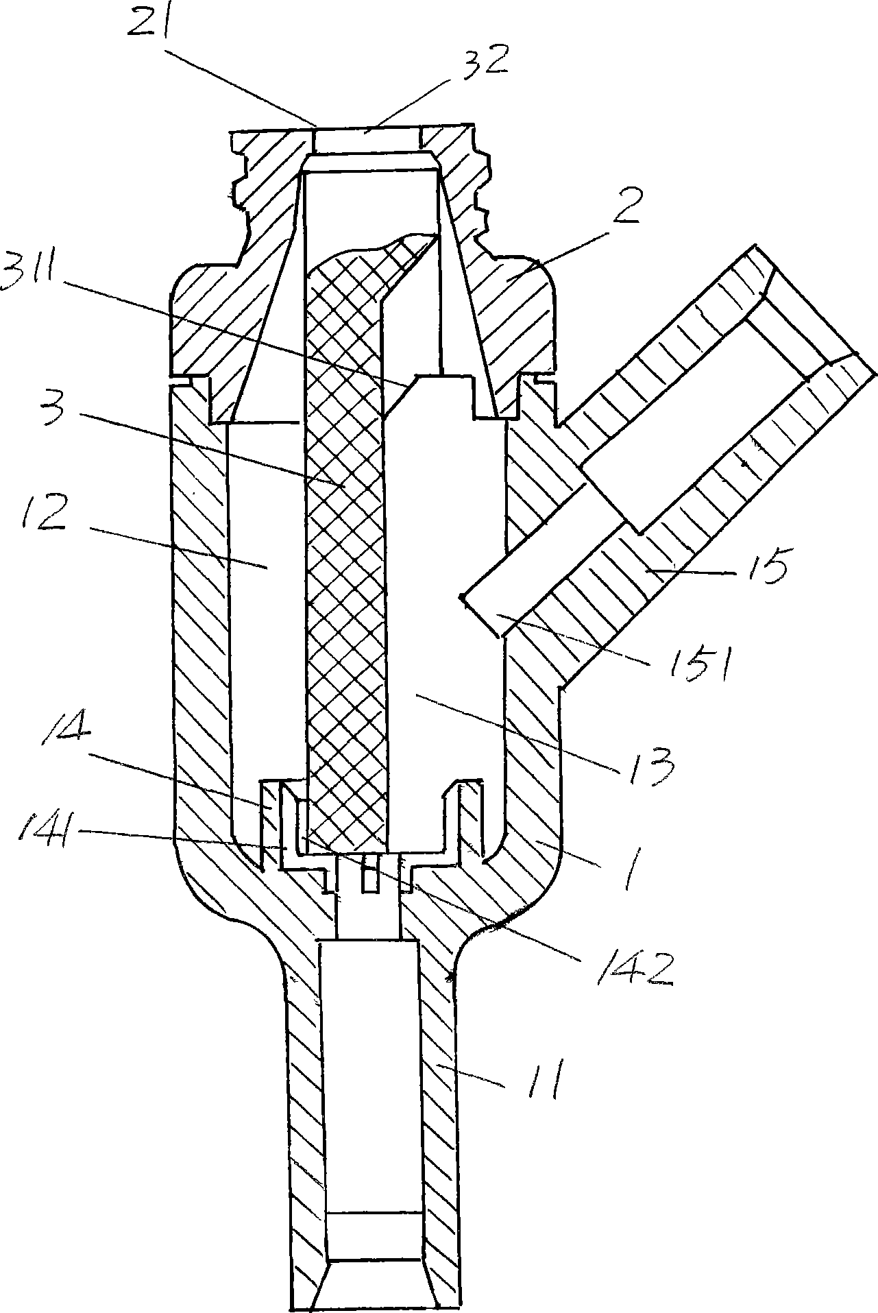 Connector for sampling and adding medicine without needle