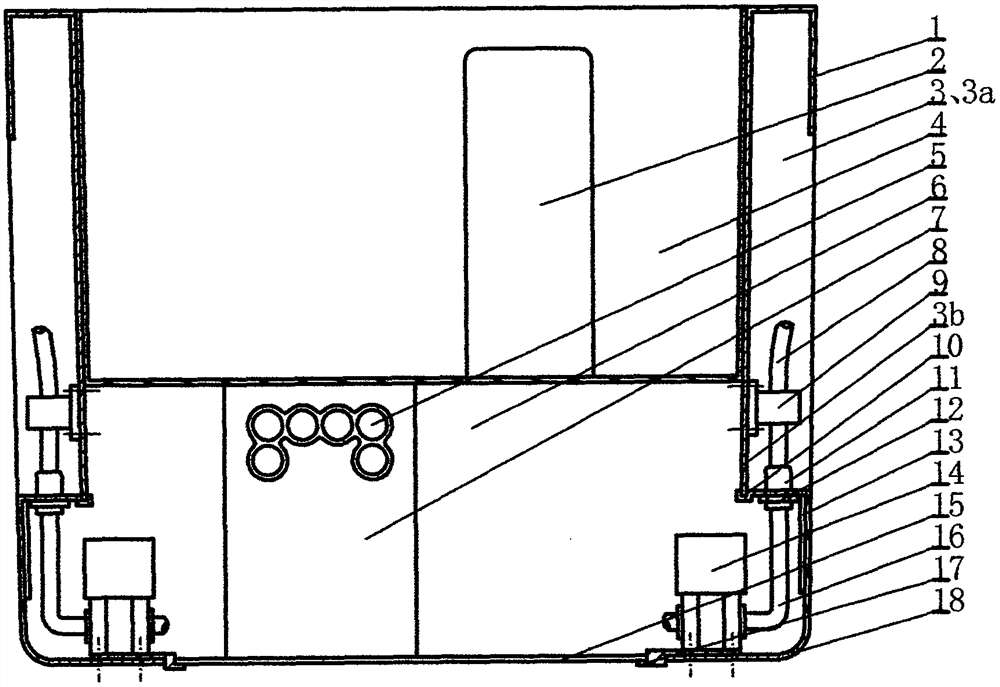 Water purifier with side concave vertical nozzle structure