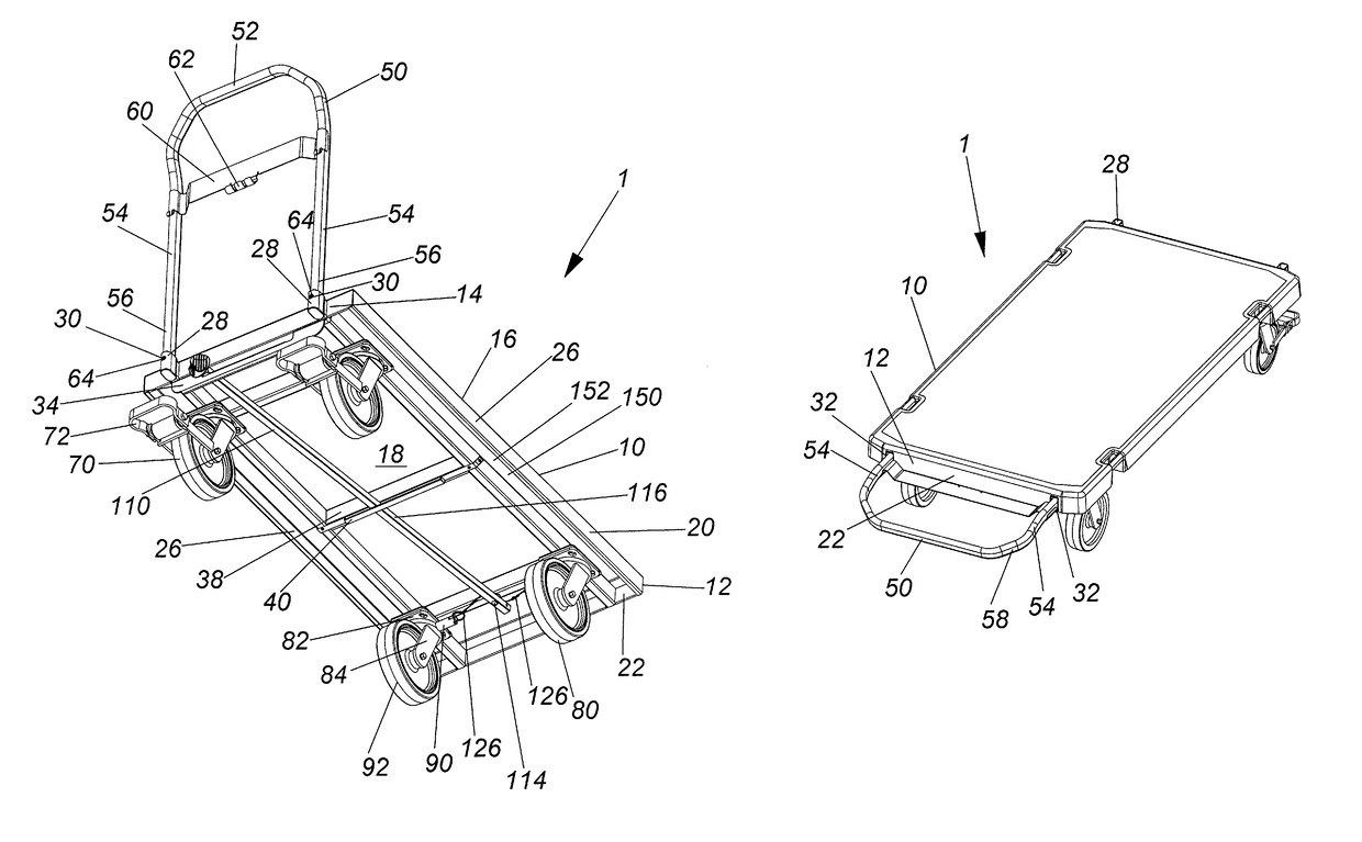 Swivelable and unidirectional platform truck