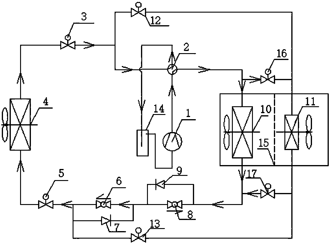 Defrosting air source heat pump system